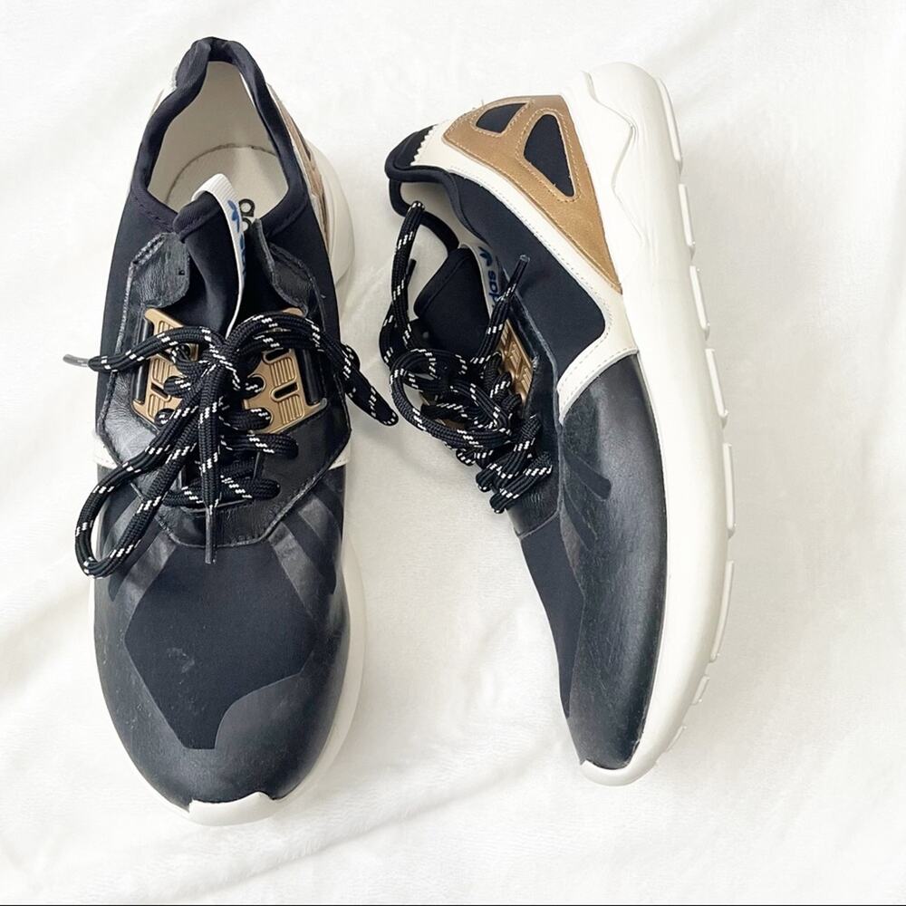 Adidas Tubular Runner black gold sneakers men’s size 9 athletic